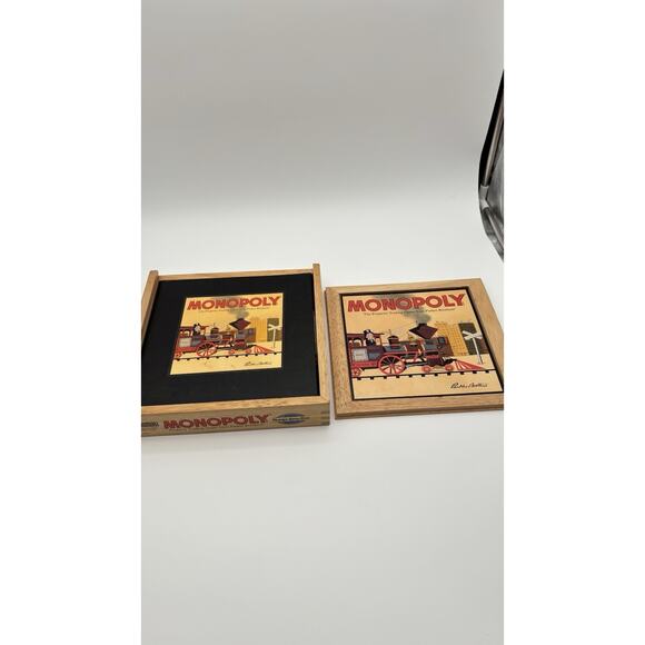 2001 Hasbro Parker Brothers Nostalgia Game Monopoly in Wooden Box Complete VG - Picture 6 of 16